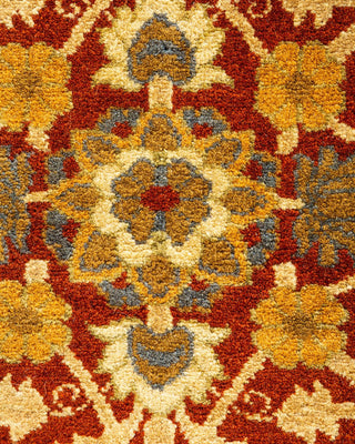 Traditional Mogul Orange Wool Area Rug 9' 1" x 11' 10" - Solo Rugs