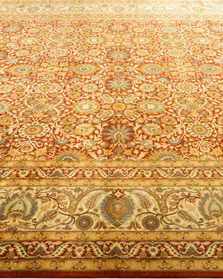 Traditional Mogul Orange Wool Area Rug 9' 1" x 11' 10" - Solo Rugs
