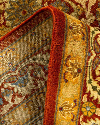 Traditional Mogul Orange Wool Area Rug 9' 1" x 11' 10" - Solo Rugs