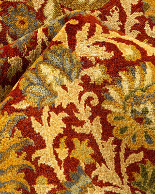 Traditional Mogul Orange Wool Area Rug 9' 1" x 11' 10" - Solo Rugs