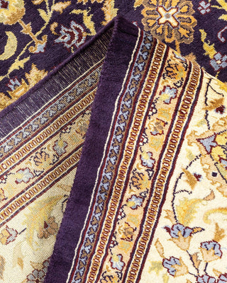 Traditional Mogul Purple Wool Area Rug 7' 10" x 9' 6" - Solo Rugs