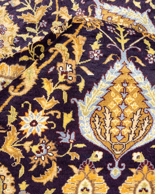 Traditional Mogul Purple Wool Area Rug 7' 10" x 9' 6" - Solo Rugs