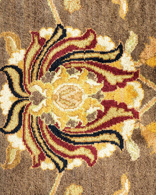 Traditional Mogul Brown Wool Area Rug 8' 1" x 10' 0" - Solo Rugs