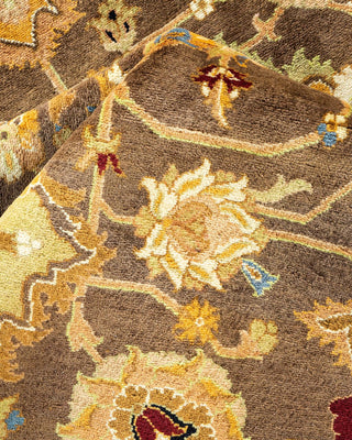 Traditional Mogul Brown Wool Area Rug 8' 1" x 10' 0" - Solo Rugs