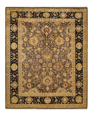 Traditional Mogul Brown Wool Area Rug 8' 1" x 10' 0" - Solo Rugs