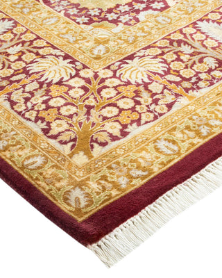 Traditional Mogul Purple Wool Area Rug 6' 2" x 8' 10" - Solo Rugs