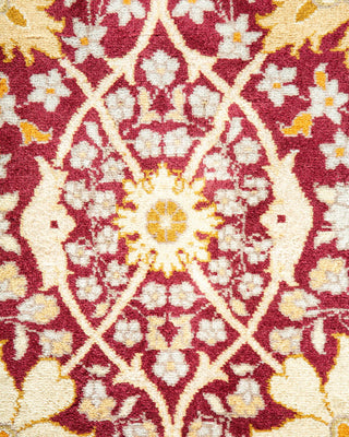 Traditional Mogul Purple Wool Area Rug 6' 2" x 8' 10" - Solo Rugs