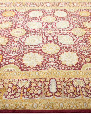 Traditional Mogul Purple Wool Area Rug 6' 2" x 8' 10" - Solo Rugs