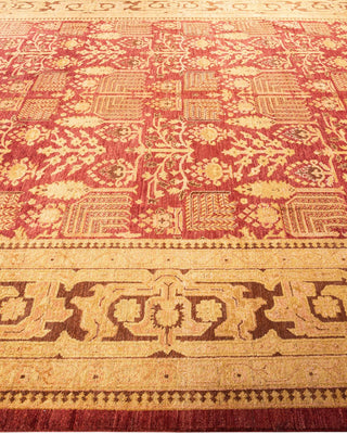 Contemporary Eclectic Red Wool Area Rug 9' 3" x 12' 1" - Solo Rugs