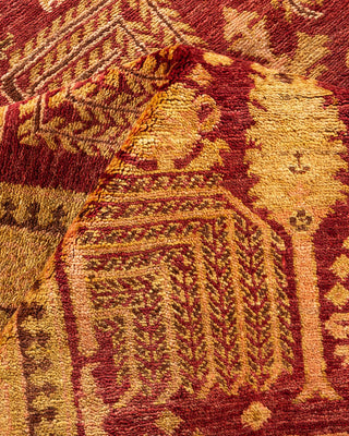 Contemporary Eclectic Red Wool Area Rug 9' 3" x 12' 1" - Solo Rugs