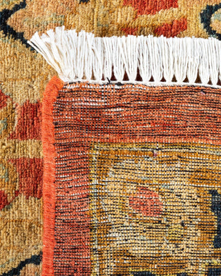 Traditional Mogul Orange Wool Area Rug 9' 3" x 12' 4" - Solo Rugs