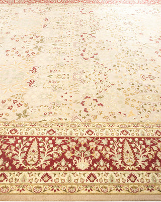 Traditional Mogul Ivory Wool Area Rug 9' 2" x 12' 3" - Solo Rugs