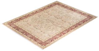 Traditional Mogul Ivory Wool Area Rug 9' 2" x 12' 3" - Solo Rugs