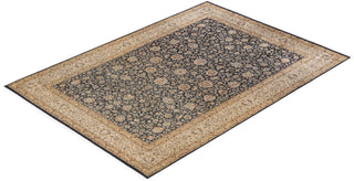 Traditional Mogul Gray Wool Area Rug 9' 0" x 12' 5" - Solo Rugs