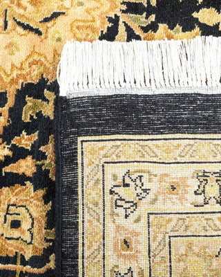 Traditional Mogul Black Wool Area Rug 7' 10" x 10' 7" - Solo Rugs