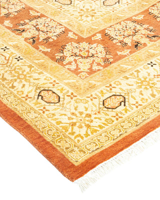 Traditional Mogul Brown Wool Area Rug 8' 1" x 8' 9" - Solo Rugs