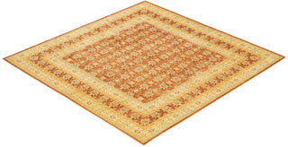 Traditional Mogul Brown Wool Area Rug 8' 1" x 8' 9" - Solo Rugs