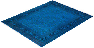 Contemporary Fine Vibrance Blue Wool Area Rug 8' 1" x 10' 2" - Solo Rugs