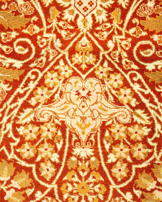 Traditional Mogul Orange Wool Area Rug 8' 1" x 10' 3" - Solo Rugs