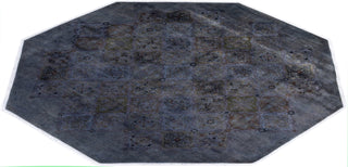 Contemporary Fine Vibrance Gray Wool Octagon Area Rug 9' 1" x 9' 1" - Solo Rugs