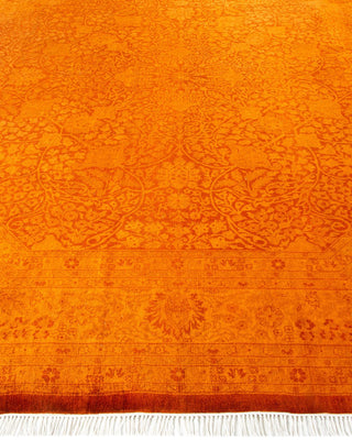 Contemporary Fine Vibrance Orange Wool Octagon Area Rug 8' 1" x 8' 1" - Solo Rugs