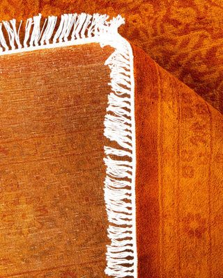 Contemporary Fine Vibrance Orange Wool Octagon Area Rug 8' 1" x 8' 1" - Solo Rugs