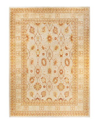 Traditional Mogul Ivory Wool Area Rug 10' 4" x 14' 3" - Solo Rugs