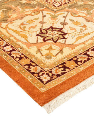 Traditional Mogul Brown Wool Area Rug 10' 3" x 13' 10" - Solo Rugs