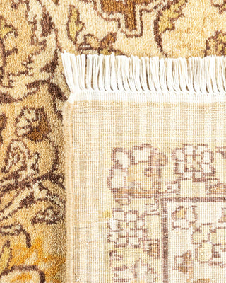 Traditional Mogul Yellow Wool Area Rug 5' 2" x 7' 10" - Solo Rugs