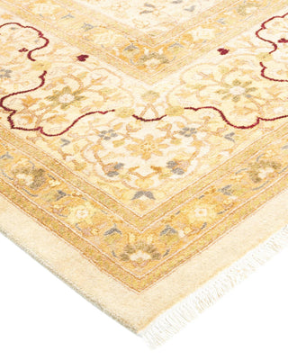 Traditional Mogul Ivory Wool Area Rug 8' 2" x 10' 0" - Solo Rugs