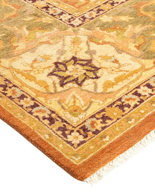 Traditional Mogul Brown Wool Area Rug 7' 10" x 10' 6" - Solo Rugs