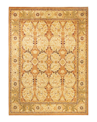 Traditional Mogul Brown Wool Area Rug 7' 10" x 10' 6" - Solo Rugs