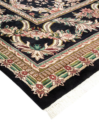 Traditional Mogul Black Wool Area Rug 10' 0" x 16' 9" - Solo Rugs