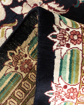 Traditional Mogul Black Wool Area Rug 10' 0" x 16' 9" - Solo Rugs