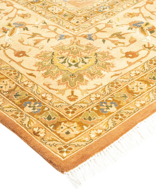 Traditional Mogul Yellow Wool Area Rug 9' 0" x 11' 10" - Solo Rugs
