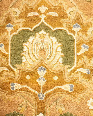 Traditional Mogul Yellow Wool Area Rug 9' 0" x 11' 10" - Solo Rugs