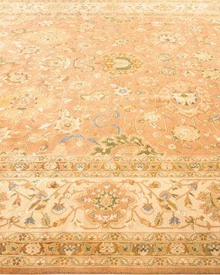Traditional Mogul Yellow Wool Area Rug 9' 0" x 11' 10" - Solo Rugs