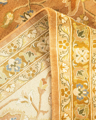 Traditional Mogul Yellow Wool Area Rug 9' 0" x 11' 10" - Solo Rugs