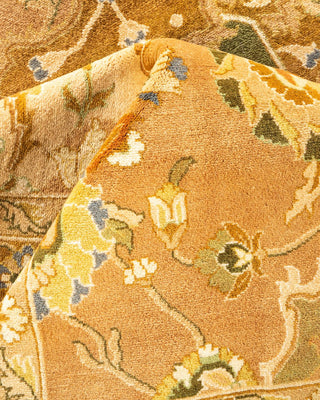 Traditional Mogul Yellow Wool Area Rug 9' 0" x 11' 10" - Solo Rugs