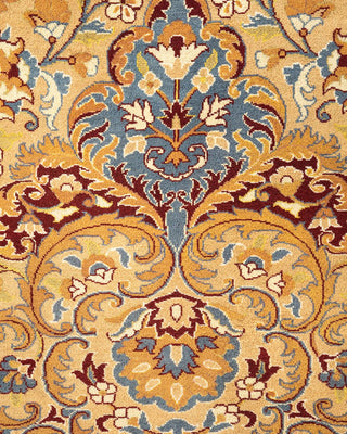 Traditional Mogul Yellow Wool Area Rug 9' 2" x 11' 9" - Solo Rugs
