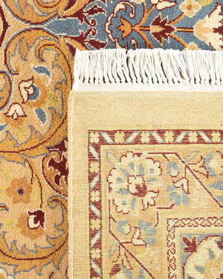 Traditional Mogul Yellow Wool Area Rug 9' 2" x 11' 9" - Solo Rugs