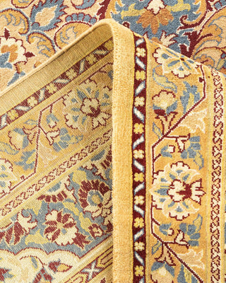 Traditional Mogul Yellow Wool Area Rug 9' 2" x 11' 9" - Solo Rugs