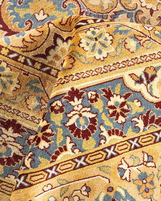 Traditional Mogul Yellow Wool Area Rug 9' 2" x 11' 9" - Solo Rugs