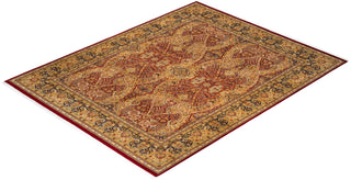 Traditional Mogul Red Wool Area Rug 7' 10" x 10' 0" - Solo Rugs