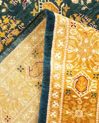 Traditional Mogul Green Wool Area Rug 9' 3" x 11' 10" - Solo Rugs