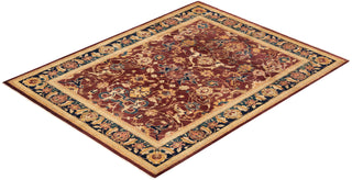 Traditional Mogul Red Wool Area Rug 7' 10" x 10' 4" - Solo Rugs