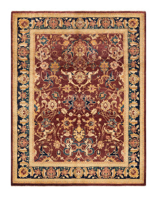 Traditional Mogul Red Wool Area Rug 7' 10" x 10' 4" - Solo Rugs