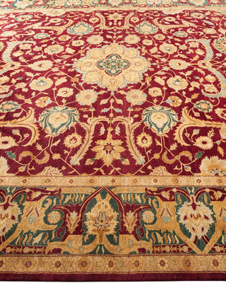 Traditional Mogul Red Wool Area Rug 8' 2" x 9' 10" - Solo Rugs