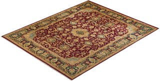 Traditional Mogul Red Wool Area Rug 8' 2" x 9' 10" - Solo Rugs