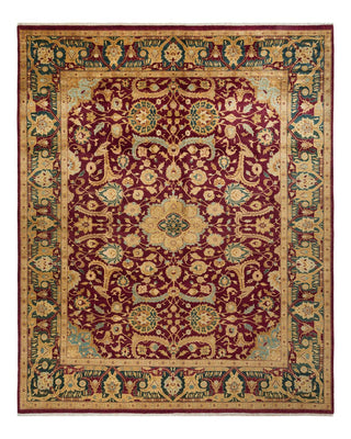 Traditional Mogul Red Wool Area Rug 8' 2" x 9' 10" - Solo Rugs